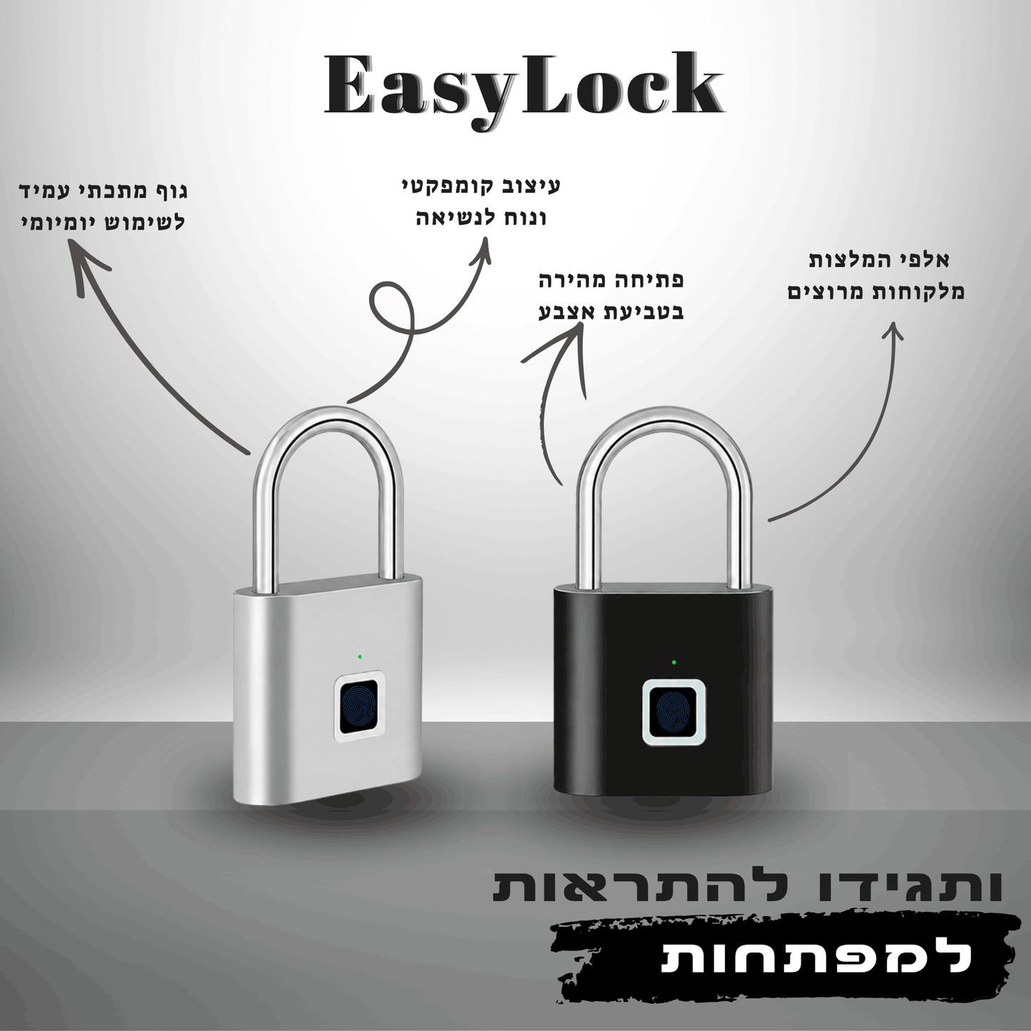 מנעול טביעת אצבע EasyLock מבית RUBIKON